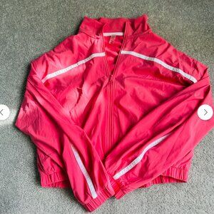 NWT Beyond Yoga Go Retro Jacket, Pink Horizon/True White